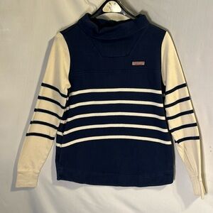 Vineyard Vines Navy Strip Pullover Sweatshirt Women Size XXS  Nautical